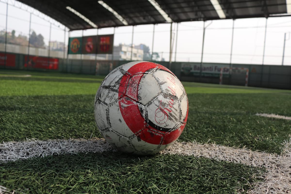 Futsal ball on court